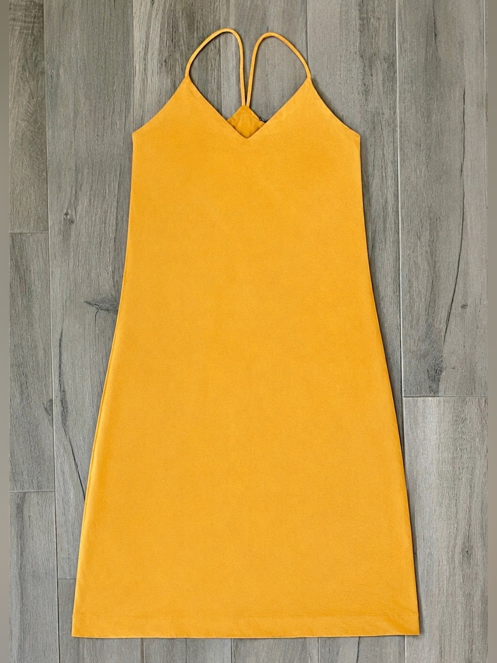 Zara Sunny Yellow Strappy Midi Slip Dress Size M